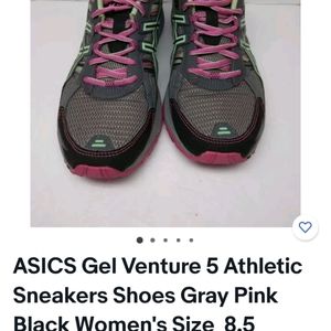ASICS Gel Venture 5 Athletic Sneakers Shoes Gray Pink Black Women's Size  8.5
